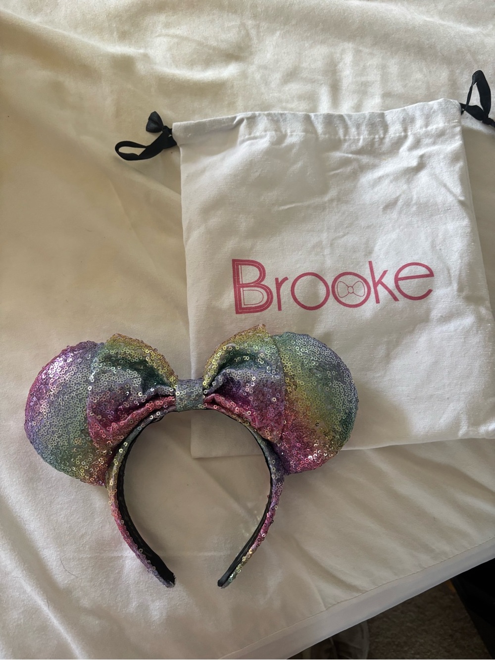 Brooke Sequin Rainbow Mouse Ear Headband - Multicolor